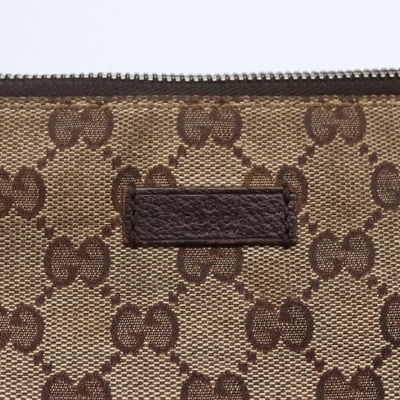 GUCCI GG Canvas Shoulder Bag Beige Silver 114273 Auth 146694 - Picture 12 of 16